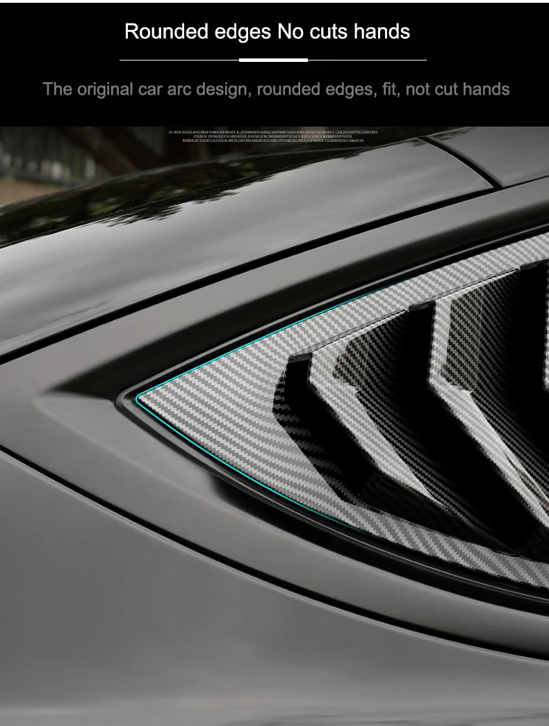For Tesla Model 3/Y 2017-2024 Rear Triangle Window Trim Covers Model Y Shutter Window ABS Gloss Carbon Fiber Decorative Plate