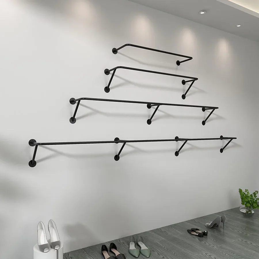 Wall Mounted Cloth Racks Black Hanging Extended Elegant Space Saving Design Clothes Hanger Bathroom Perchero Home Furniture