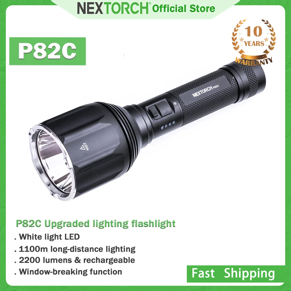 

NEXTORCH P82C 1100m long distance lighting flashlight 2200 lumens duty search flashlight High brightne Long-Range led flashlight