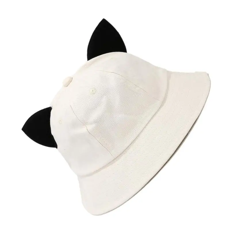 39BD Unisex Fischerhut Sport 3D Katzenohren Vintage Kätzchenohr Eimerhut – Detail 2