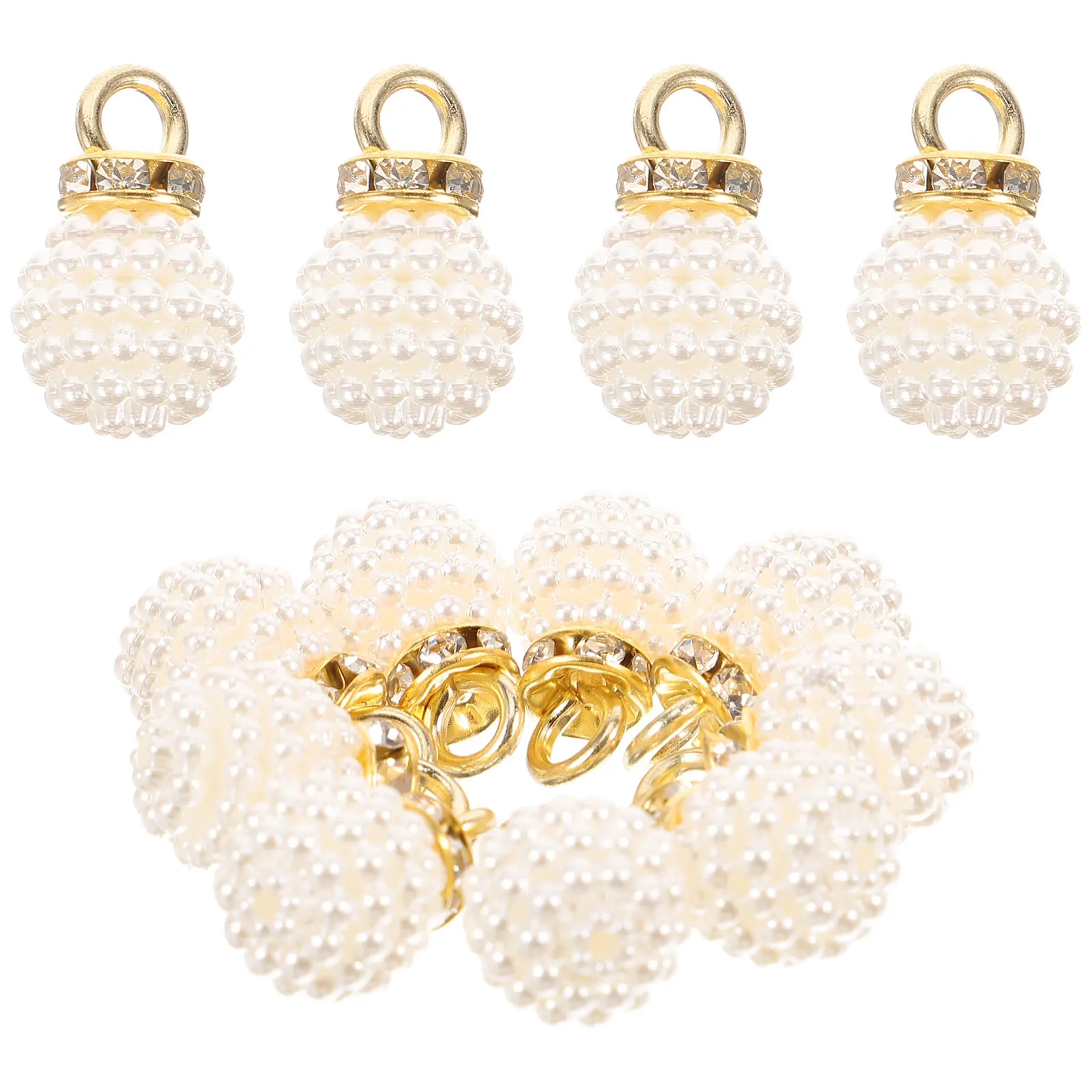 

20 Pcs Pearl Pendant Necklace DIY Charms Jewelry Making Supplies Round Shaped Handmade Decorative Beads Bracelet Accessories