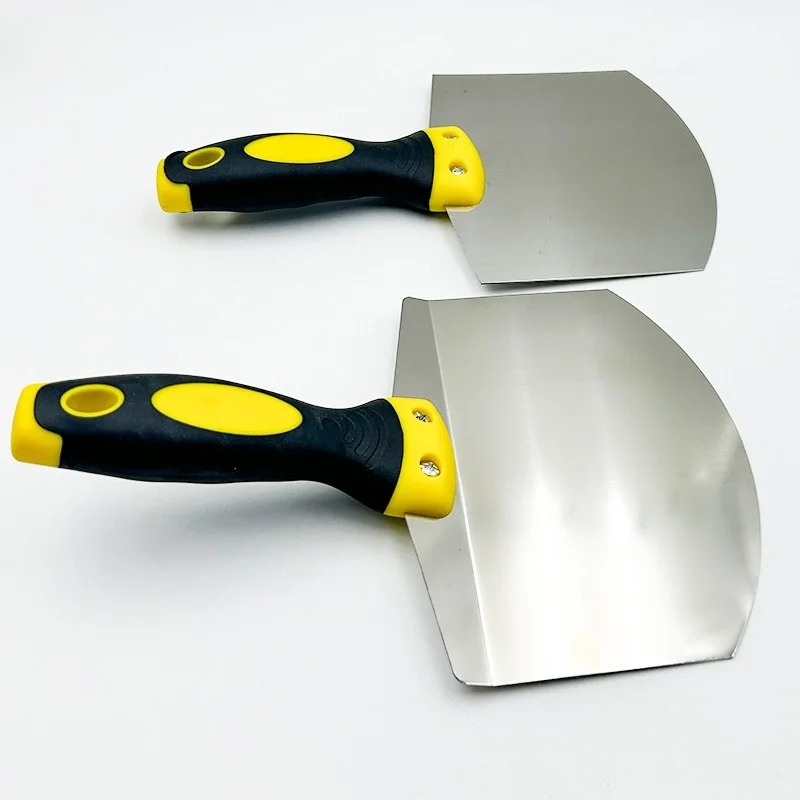 Stainless Steel Putty Knife Wall Paint Plaster Trowel Arc Ash Shovel Paint Feed Filling Scraper Blade Spatula Construction Tools