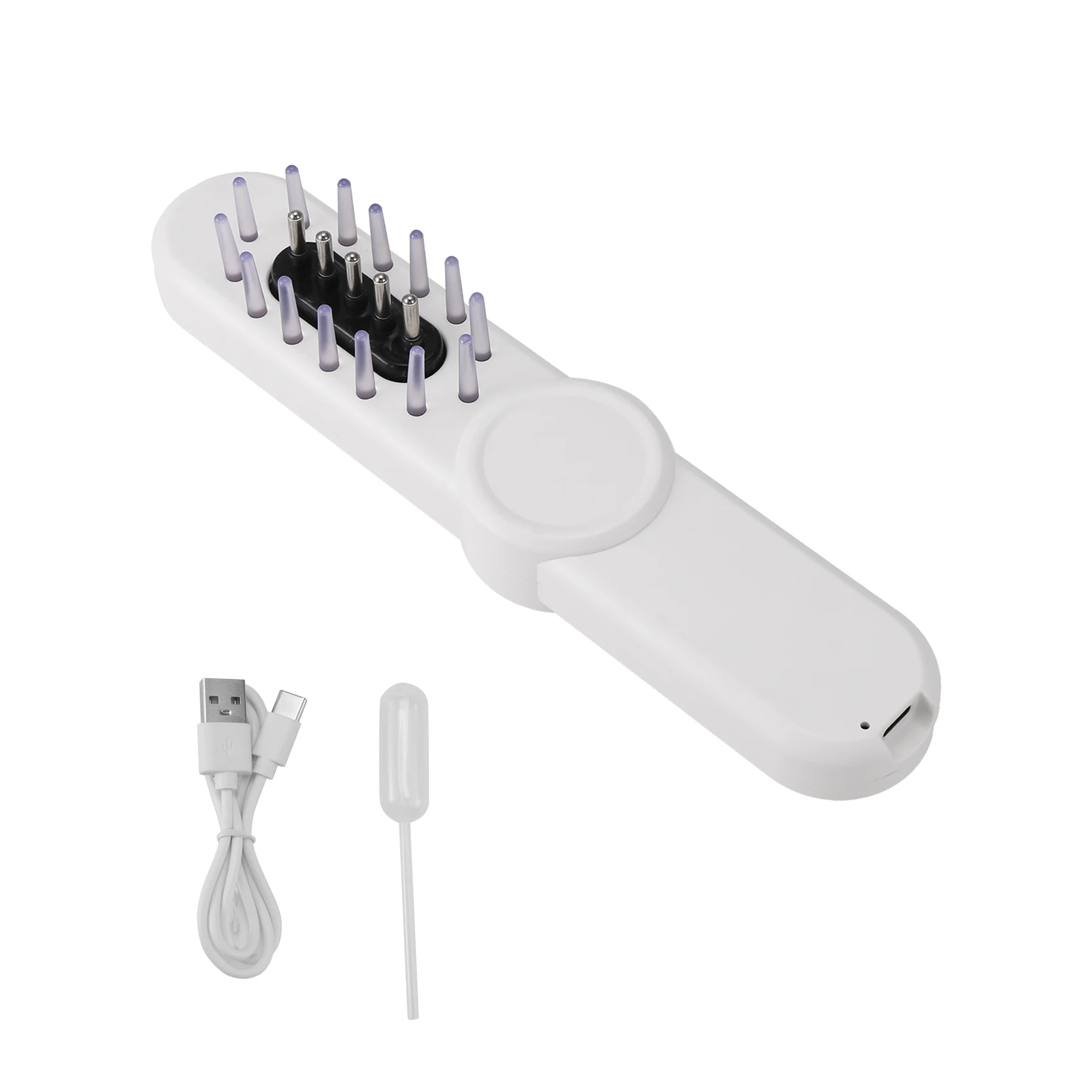 

A005-Электрический аппликатор для масла для волос с красным синим светом для женщин и мужчин, прочный многофункциональный ручной массажер для скребка с головками