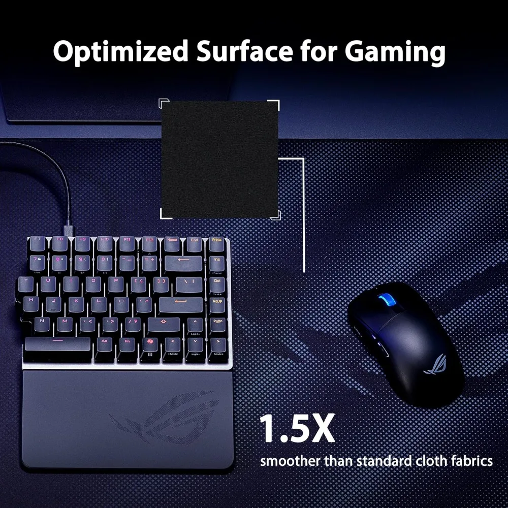 ASUS ROG Gaming Mouse Pad, Advanced Cooling Fabric,1.5X Smoother TextileWeave Surface,FlatStitched Durable Edges, Non-Slip Base