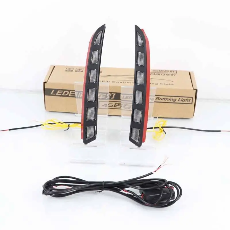 SAAR Adecuado para Hyundai Tucson 2021 LED Luces antiniebla tricolor que fluyen Luces de circulación diurna HY Tucson DRL
