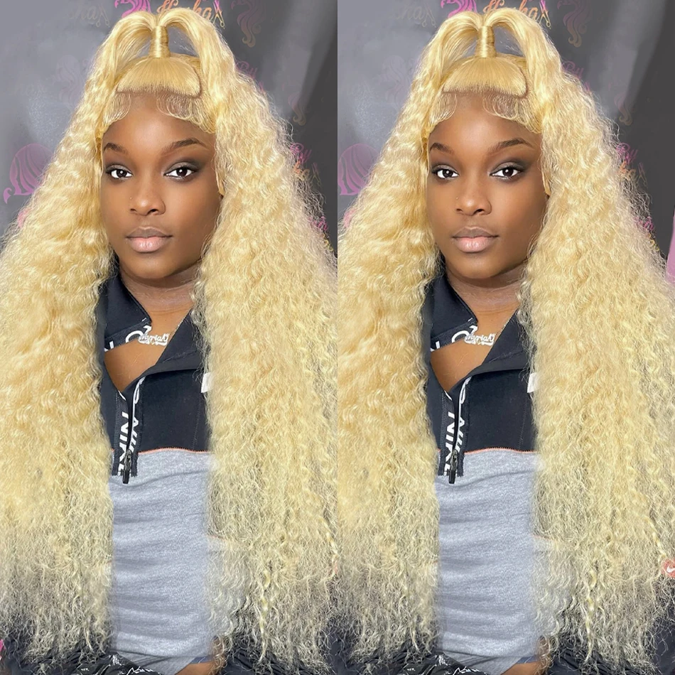 Wiggogo 613 Blonde Lace Front Wig 13X6 Hd Lace Frontal Wig 13X4 Curly Lace Front Human Hair Wig Deep Wave Wigs Hd Lace Wig