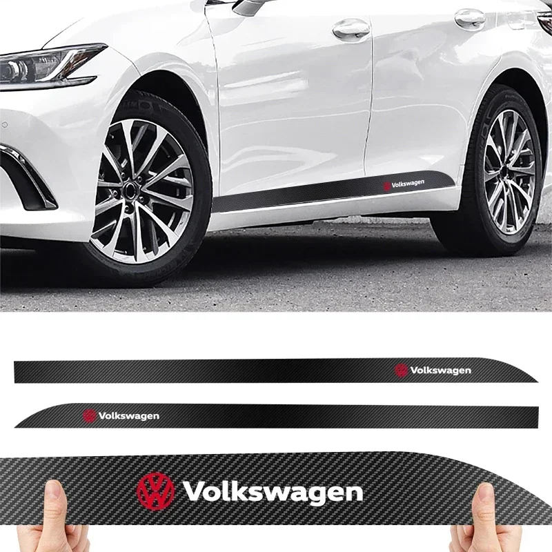 سيارة الخصر الجانب تنورة أعواد تزيين ألياف الكربون ملصقات السيارات ل Volkswagen VW شيروكو جيتا بيتل جولف باسات تيجوان