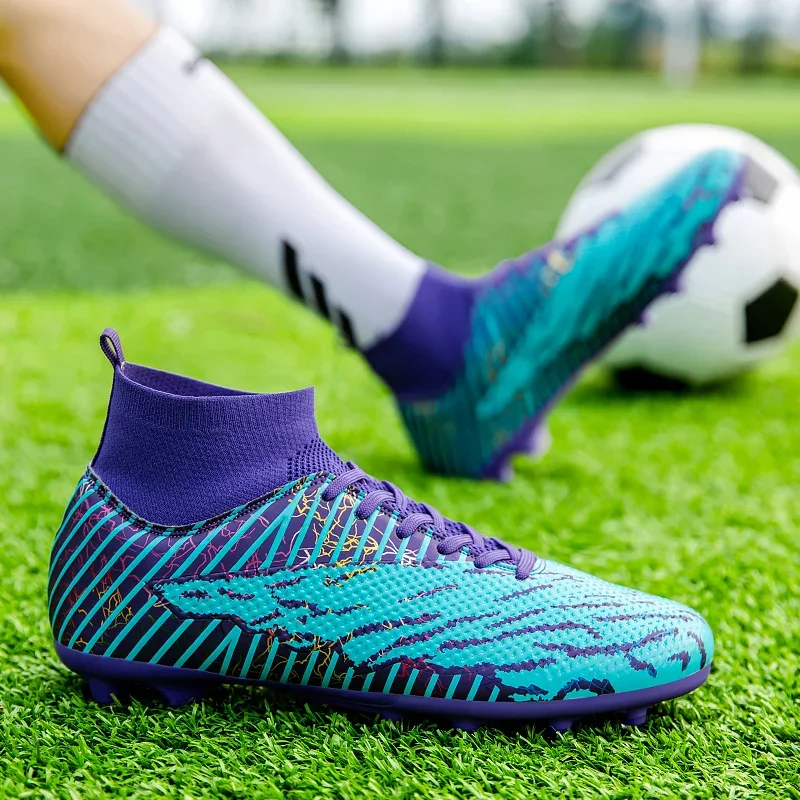 

Sport Soccer Cleats Football Sneaker Ankle Wholesale Unisex Outdoor Ultralight Professional Men Soccer Shoes FG/TF Training