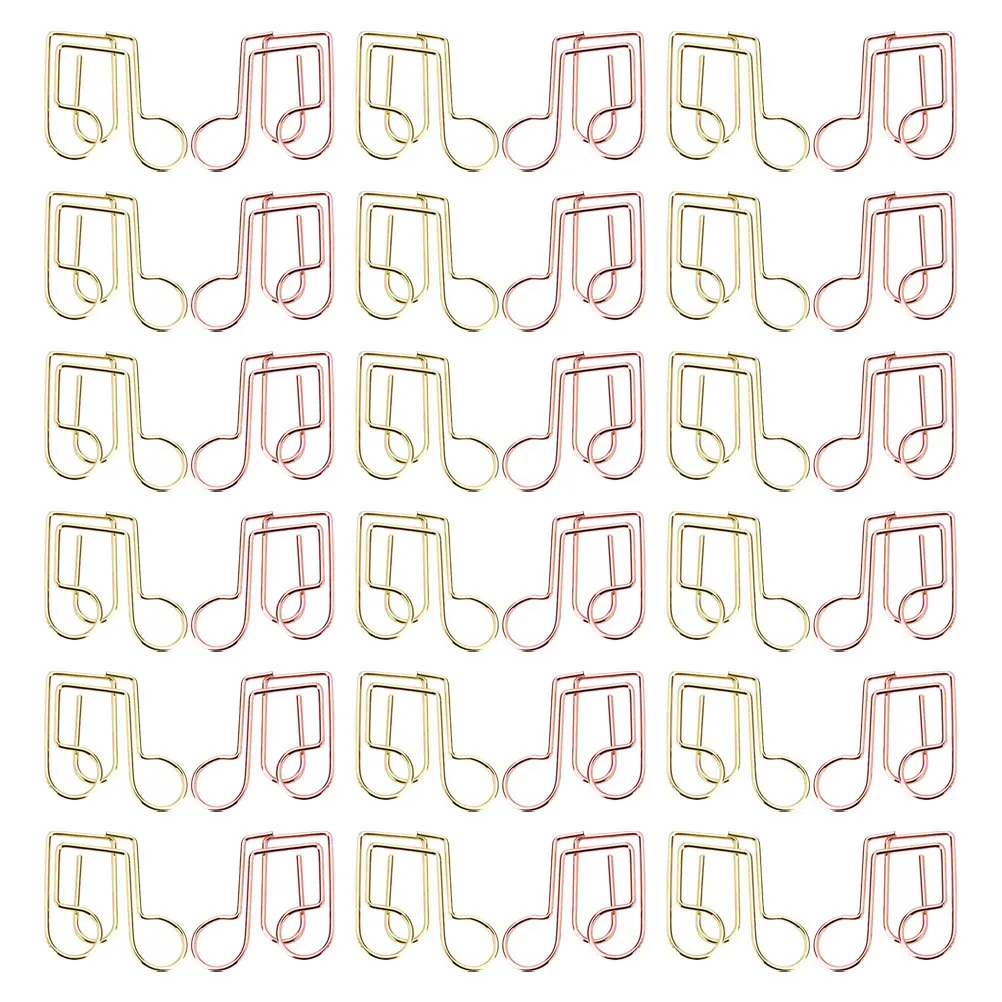 

40Pcs Colorful Music Note Metal Paper Clips Creative Small Paperclips for Office Document Filing Paper Clips Metal Paperclips