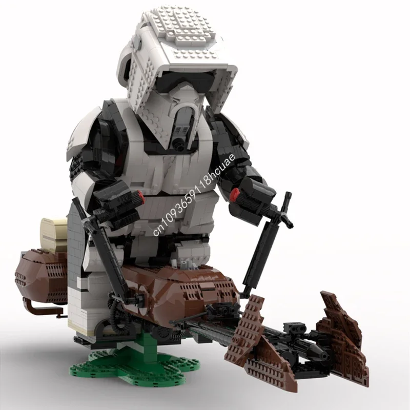 

Star Battle Scout Trooper Mega Figure Speederbike Model Moc Building Blocks Bricks Diy Creative Assembly Kid Holiday Gift Toys
