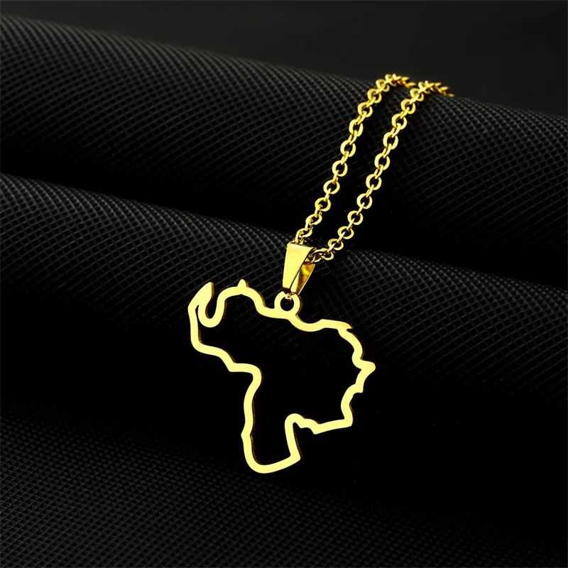 

Europe and the United States Hollow Out Venezuela Map Pendant Necklace