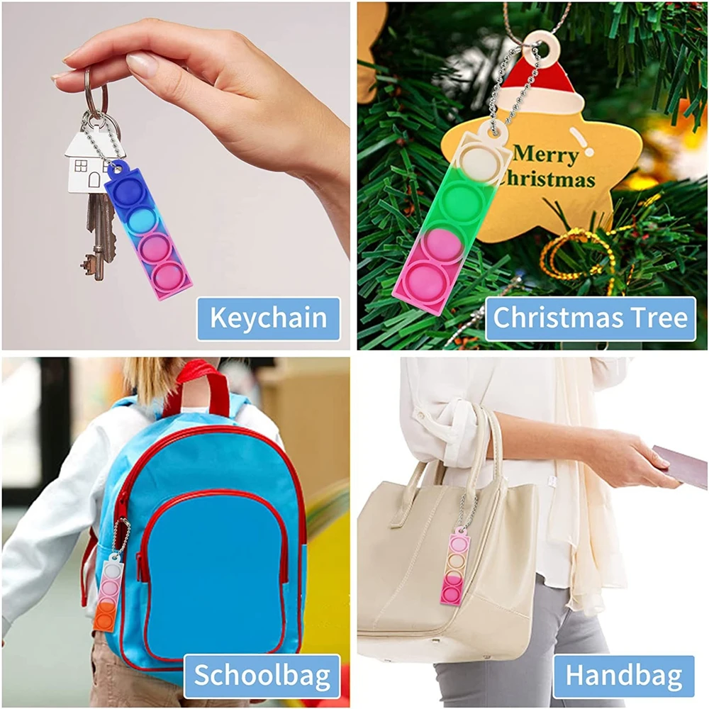20PCS Mini Pop Schlüsselanhänger Blasen Party Gefälligkeiten Zappeln Spielzeug Stress Relief Sensorische Spielzeug für Autistische Kinder Klassenzimmer Preise Geschenke – Detail 5