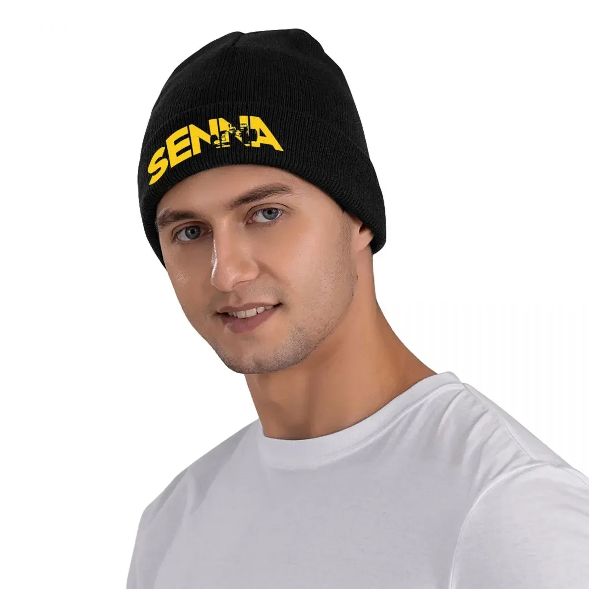 Ayrton Senna Hat Otoño Invierno Beanie Moda Motorsport Cap Hombres Mujeres Acrílico Bonnet