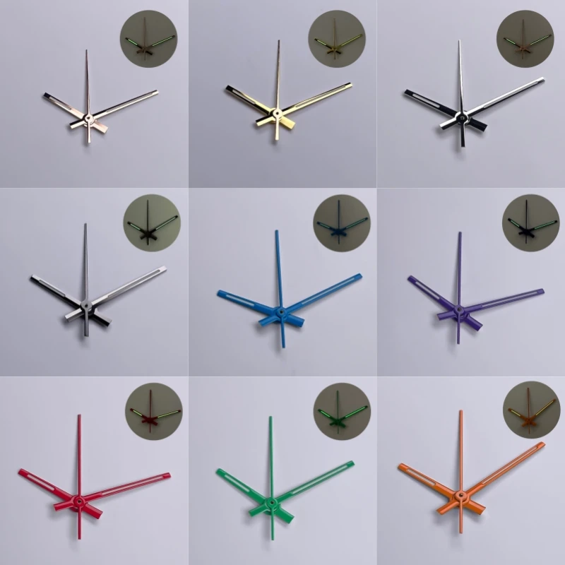 Green Luminous Watch Hands 8*12*12mm Fit NH35 Movement Case - Silver/Gold/Rose Gold Options Watch Mod Parts