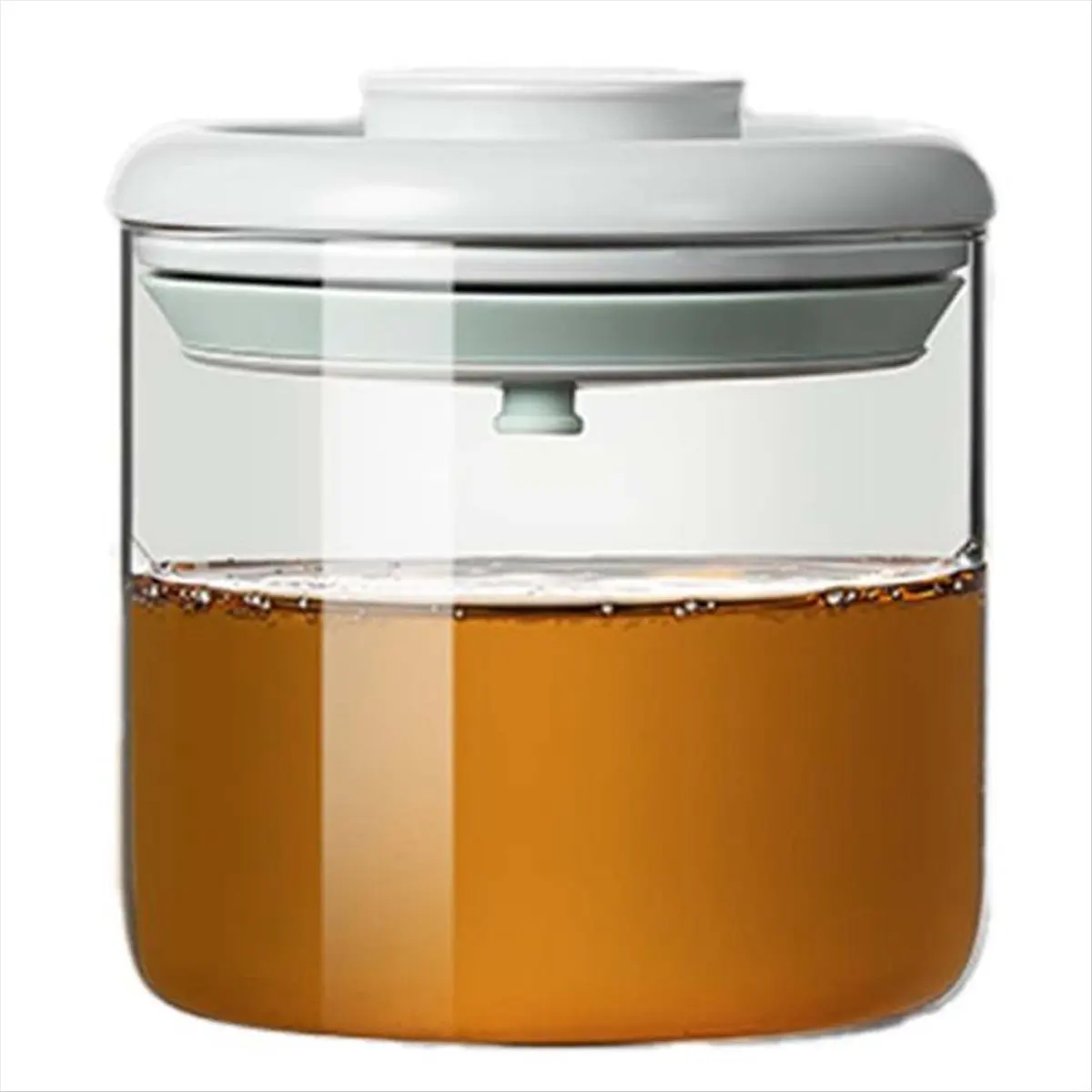 【New Hot】 Honey Pot with Dipper and Lid Airtight Clear Honey Container for Home Kitchen,Store Honey and Syrup,Easy to Clean