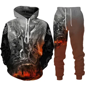 Männer und Frauen 3D Dragon Tattoo Musterte Trainingsesets, Extragrand -Sweatshirt, Hoodie und Freizeithosen, Modekleidung, Retro, 2 Stücke 8 Hauptverkäufe mit großer Größe von Herren - №8