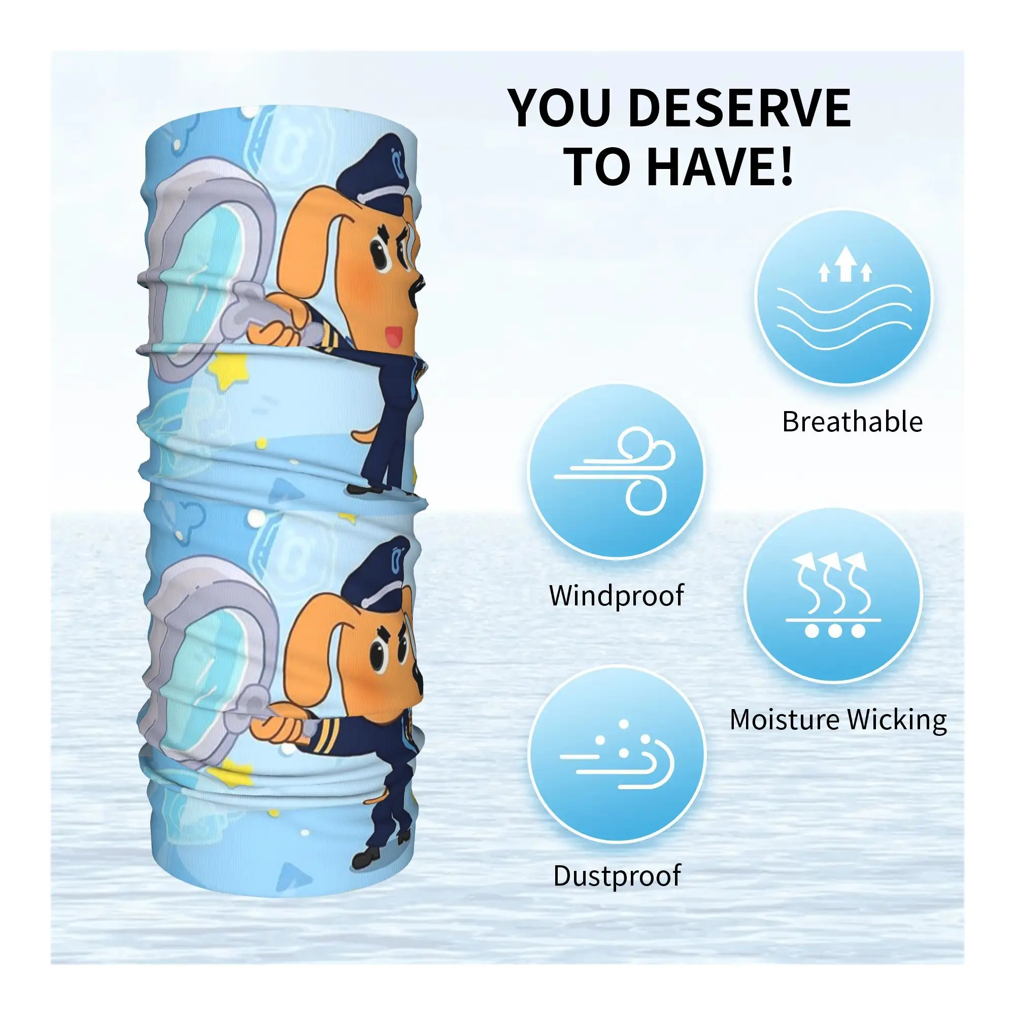 Sheriff Labrador Bandana Cubierta para el cuello Bufanda envolvente impresa Máscara facial cálida Senderismo Pesca Unisex Adulto Durante Todas las estaciones