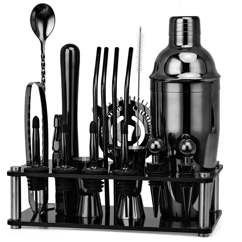 20piece Complete professional cocktail boston shaker drinks Bartender kit cocktail mixer Set household utensils for hospitality