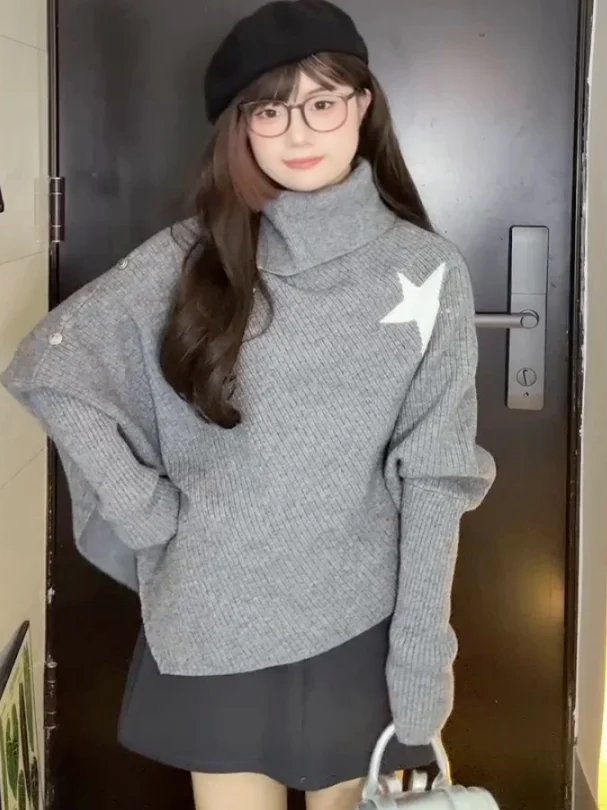 Pull en tricot coréen décontracté ample, nouvelle arrivée d'automne, design original et tendance, à capuche, long, chaud