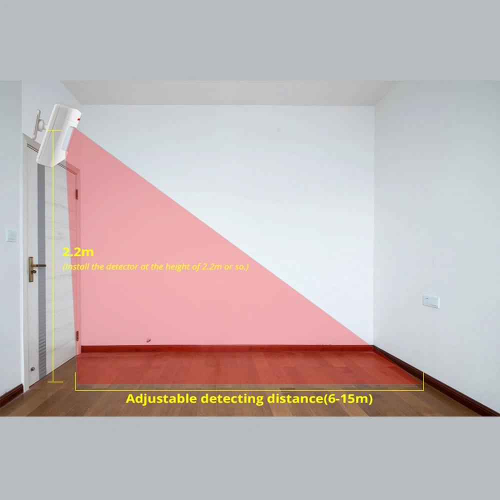 KERUI اللاسلكية مكافحة الحيوانات الأليفة محس حركة إنذار كاشف الأشعة تحت الحمراء PIR الاستشعار مع كشف المسافة الطويلة لأنظمة إنذار KERUI