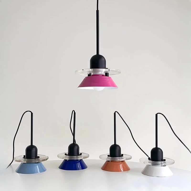 Nordic Modern Macaron Colored Pendant Light Ceiling Metal Art Living Room Decor Led Lights Kitchen Island Chandeliers Study Lamp