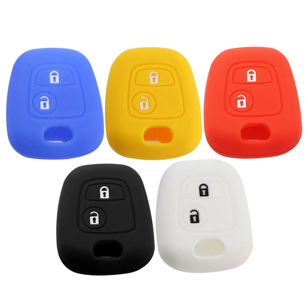 For Peugeot 107 206 307 207 408 for Citroen C2 C3 C4 Berlingo Xsara Picasso for Toyota Aygo Straight Key Case Silicone Cover