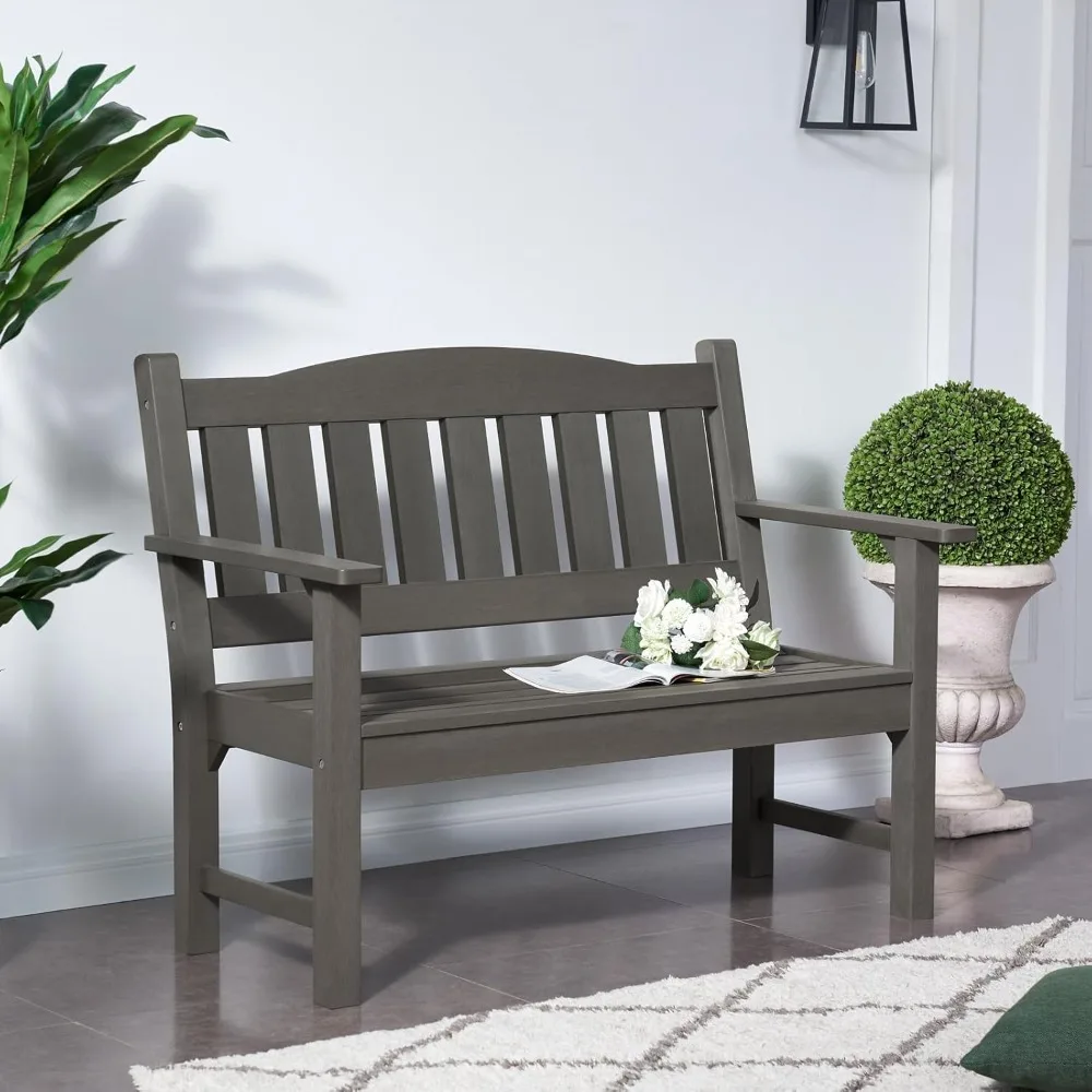 

2-Person Outdoor Memorial Bench, All-Weather Poly Lumber Garden Bench, Rot-Resistant Outdoor Patio Bench for Park,Porch,