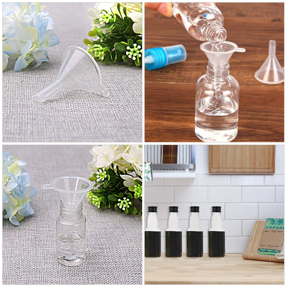 1Set Mini Liquor Bottles Transparent Empty Seasoning Bottles Spill Proof Lids Travel Portable Reusable Beverage Container view 3