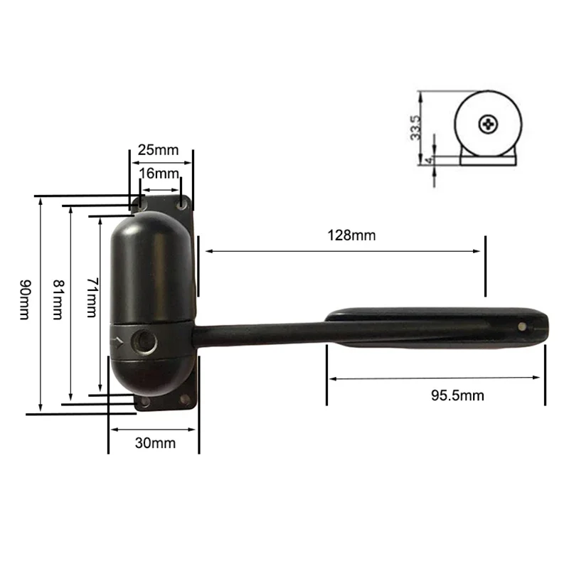 باب قابل للتعديل محمل بنابض للاستخدام المثبت، معدل نار لمدة 30 دقيقة، مناسب للأبواب ذات اليد اليسرى واليمنى