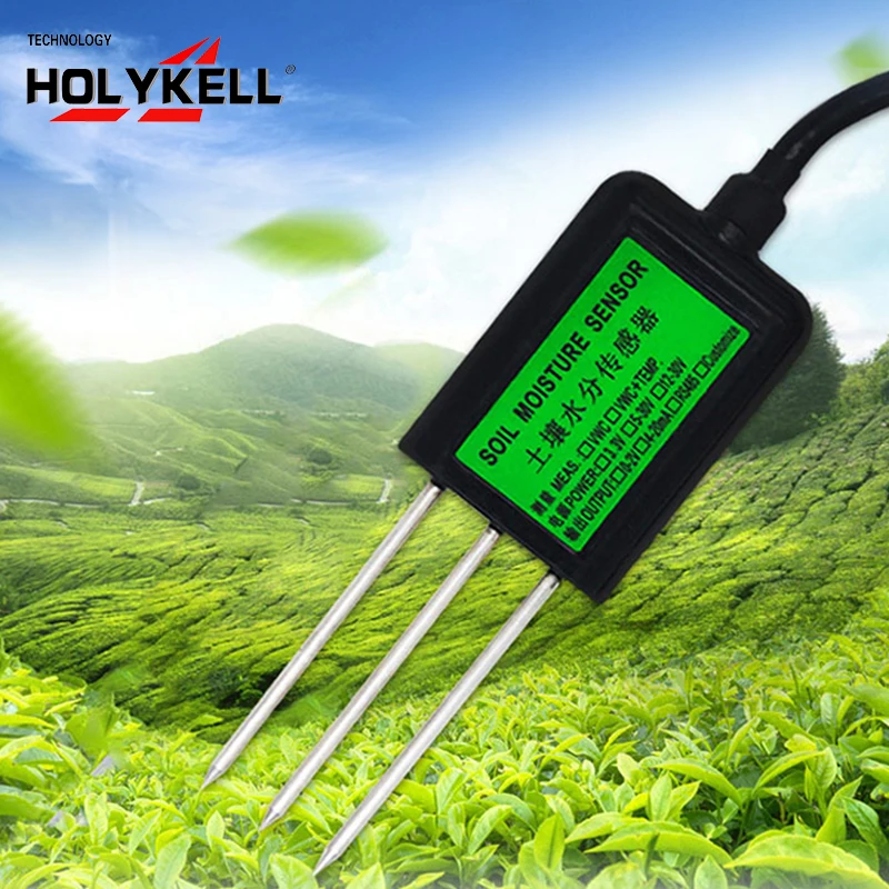 Holykell sensor EC de humedad del suelo, temperatura del suelo de granja inteligente