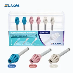 ELIJAH 6Pcs Dental Rubber Eagle Polisher Diamond Composite Resin Spiral Flex Brush Kit Dentistry Coarse/Medium/Fine Polish Tool
