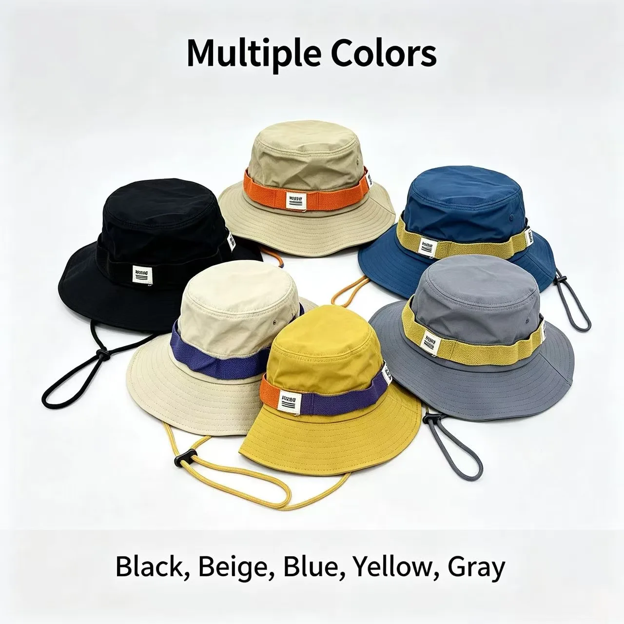 Unisex Outdoor Bucket Hat, Wide Brim UV Sun Protection Fisherman Cap With Adjustable Chin Strap, 54-58cm Head Circumference