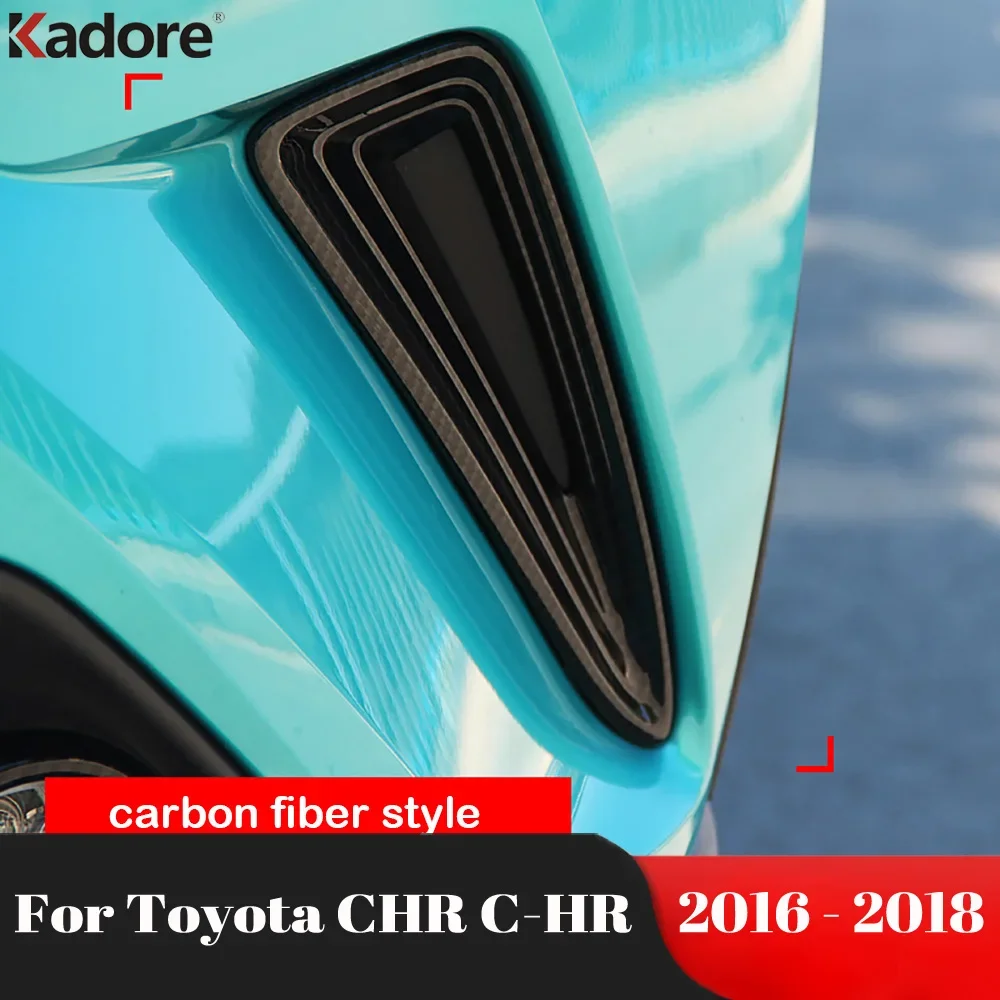 

Front Fog Light Lamp Cover Trim For Toyota C-HR CHR 2016 2017 2018 Carbon Fiber Car Foglight Foglamp Bezel Trims Accessories