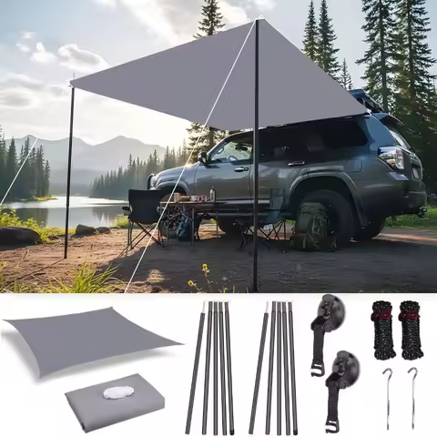 Car Awning for Van Campervan Caravan Truck Vehicle 2x3M 2x4M Waterproof Sun Shelter Canopy Anti-UV Outdoor Camping Shade Sails
