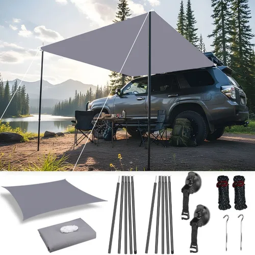 Imagen 1 del producto Toldo para Coche, Furgoneta, Caravana, Camión, Vehículo, 2x3M 2x4M, Impermeable, Protección Solar, Toldo, Anti-UV, Sombra para Acampar al Aire Libre