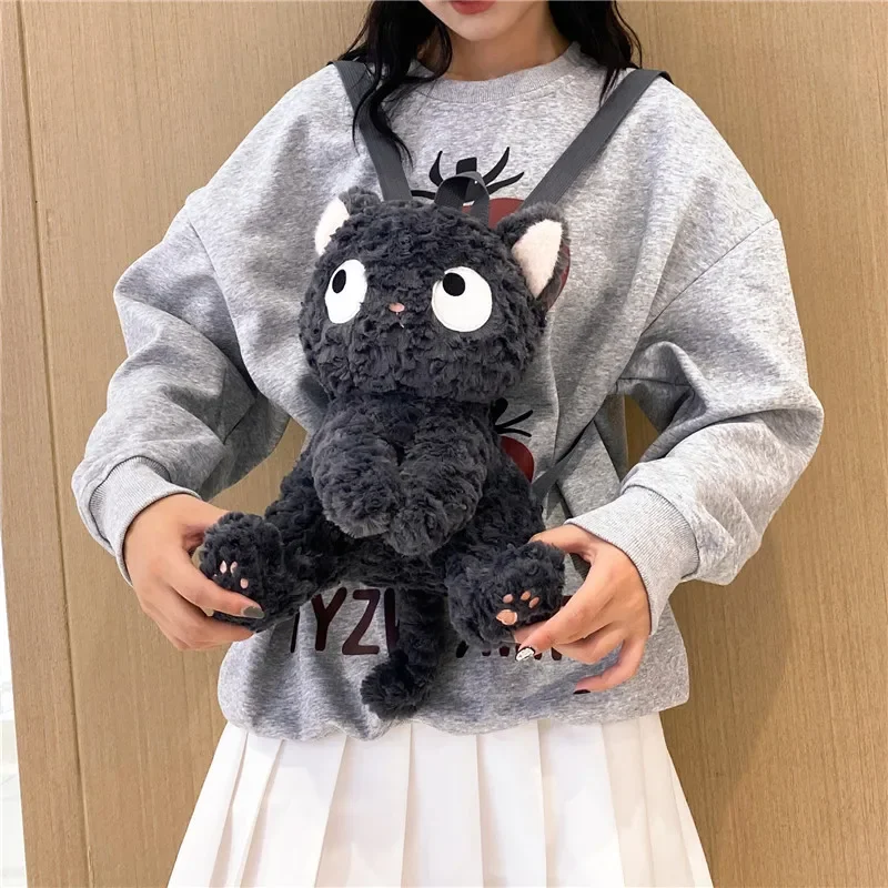 Nuovo Kawaii Black Cat Doll zaino Cute Cat piccola borsa di peluche Cartoon Anime Bag Fashion women's Backpack Girl Christmas Gift