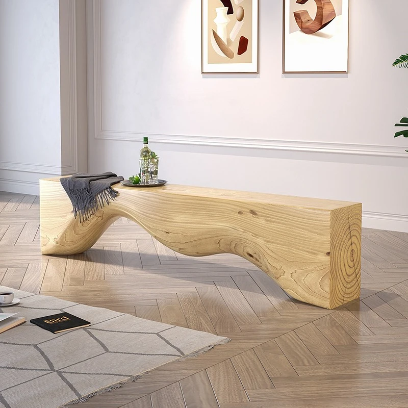 

Креативная тумба-скамья для прихожей нестандартной формы, тумба под телевизор из массива дерева, табурет для переобувания, для гостевых домов, простых магазинов, художественных парков