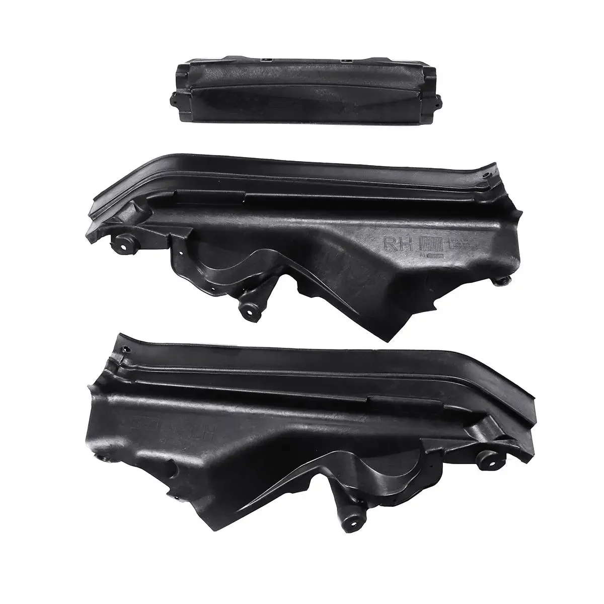 3x Car Engine Upper Compartment Partition Panel Set For BMW X5 X6 E70 Black Plastic 51717169419 51717169420 51717169421