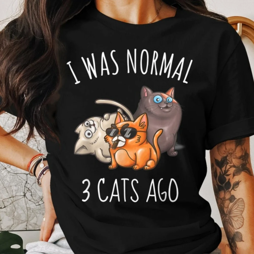 I Was Normal Once T-Shirt Christmas Gifts for Her Sarcastic Shirt Mother's Day Gift High Quality Cotton Tops Round Neck