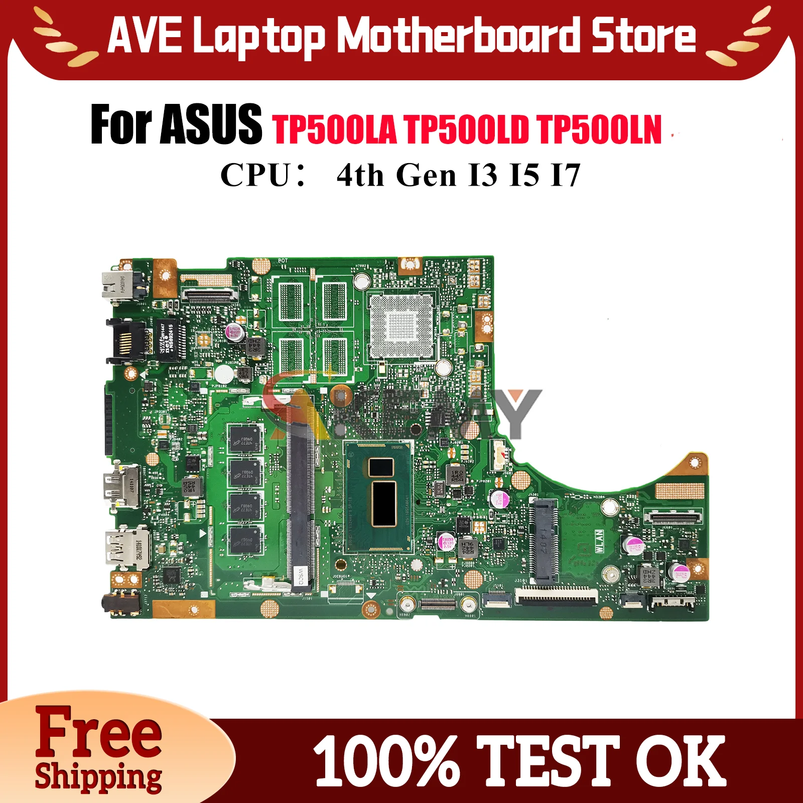 

Материнская плата TP500LA для ноутбука ASUS VivoBook Flip TP500LB TP500LN TP500L TP500LA TP500LD, материнская плата для ноутбука с процессором I3 I5 I7