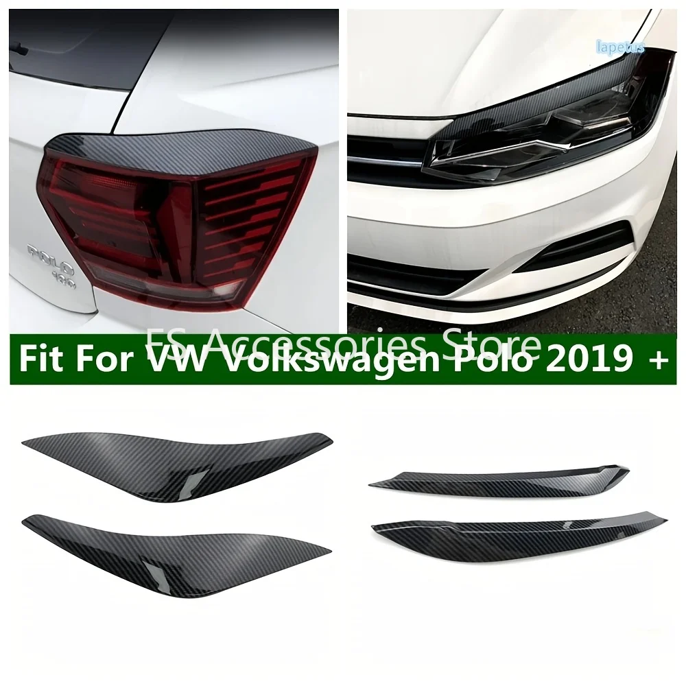 Heckleuchten-Abdeckung für VW Polo MK6 AW 2018 2019 2020 2021 Auto Rücklicht Augenlid-Verkleidung Bremsleuchten-Aufkleber