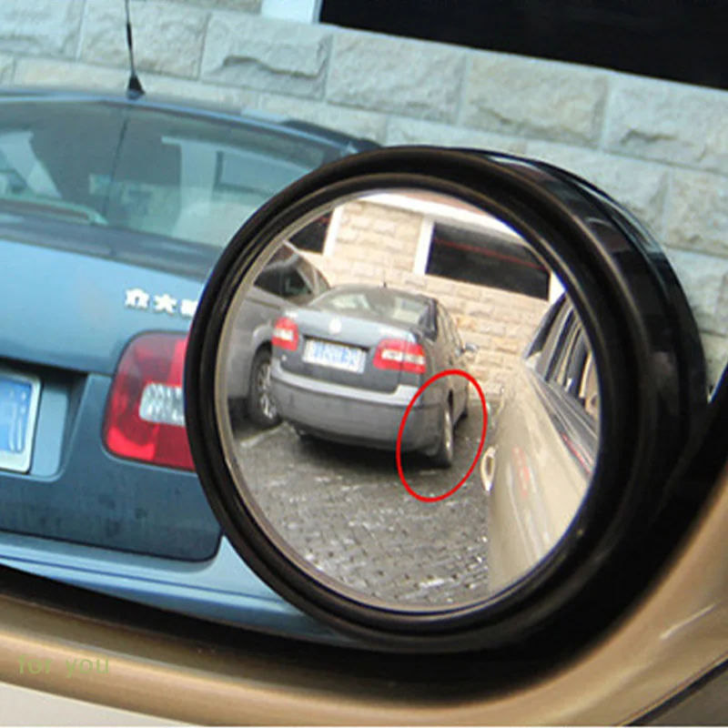 [Xe]2PCS 75MM 3R-036 Stick-on Convex Blind Spot Rearview Mirror With Adjustable Wide Angle