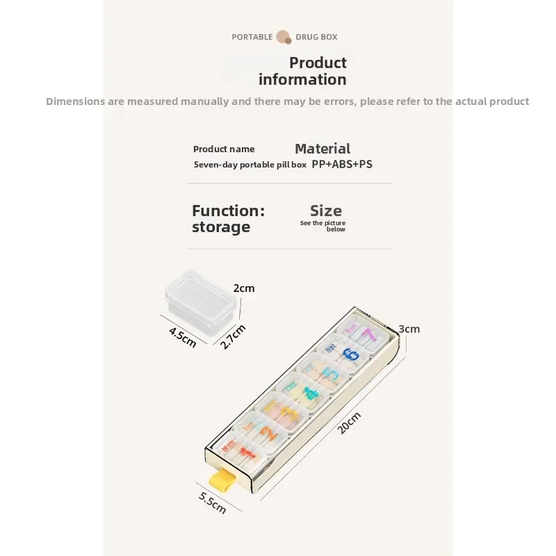 Medicine Box Portable Medicine Sub-packaging Storage Box Three Meals A Day Sealed Medicine Tablets Small Sub-medicine Box