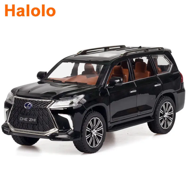 

1:24 Lexus LX570 alloy pull back car model diecast metal toy vehicles 6 open doors for kids gift free shipping A259