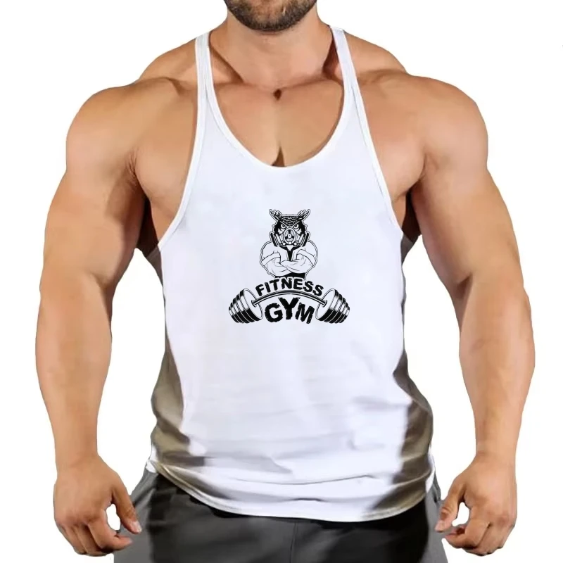 Men's Fitness Bodybuilding Tank, Gym Stringer Vest, Y Back Sleeveless Shirt, Quick-Dry Lightweight Summer Clothing