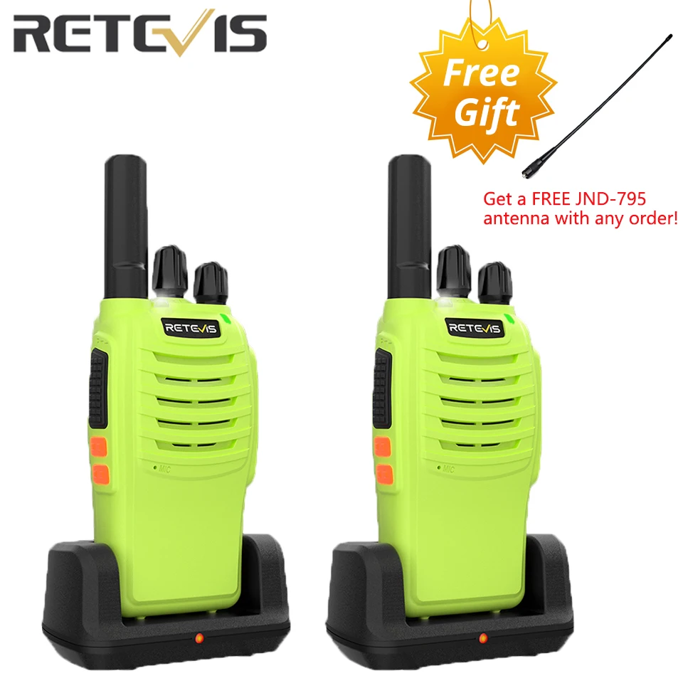

Retevis H777 Green walkie talkie 2Pcs Portable PMR446 FRS Two-way Radio long range VOX Type-C Walkie-Talkie for Camping Hiking