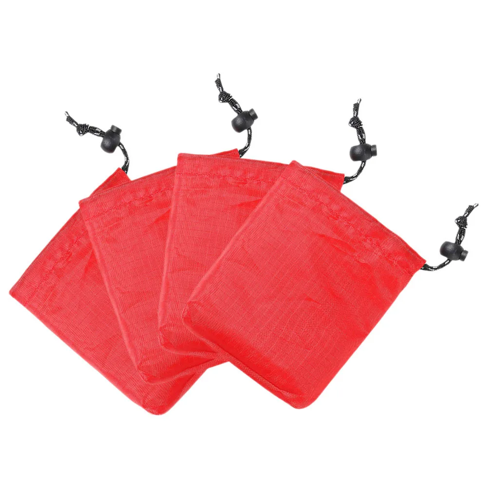 

4Pcs Durable Polyester Drawstring Bags for Camping Travel Accessories Small Items Organizer with Easy Closure Packing Stuff Sack