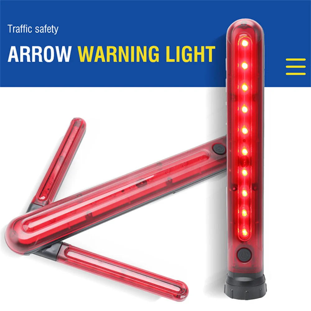 

LED Emergency Roadside Flares Light Foldable Safety Arrow Bar Light Magnetic Stand Warning Signal SOS Lamps USB Flashlight