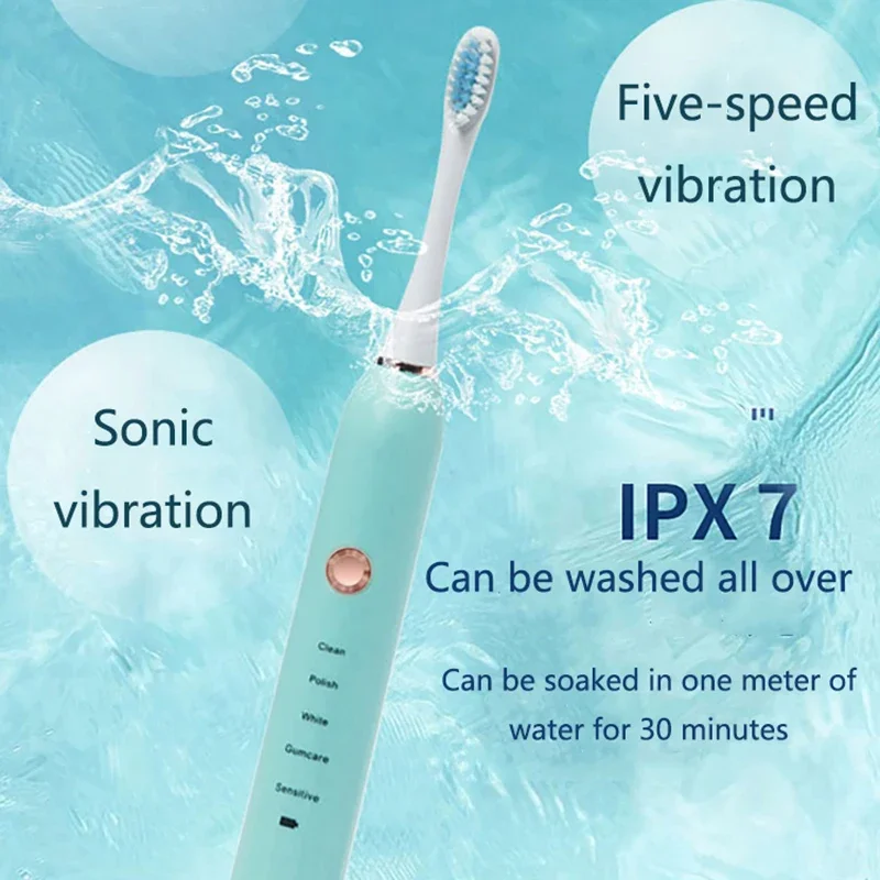 Electric Toothbrush Rechargeable Black White Sonic Teeth Brush Oral Hygiene IPX7 Waterproof Battery Model Sonic Toothbrush J208