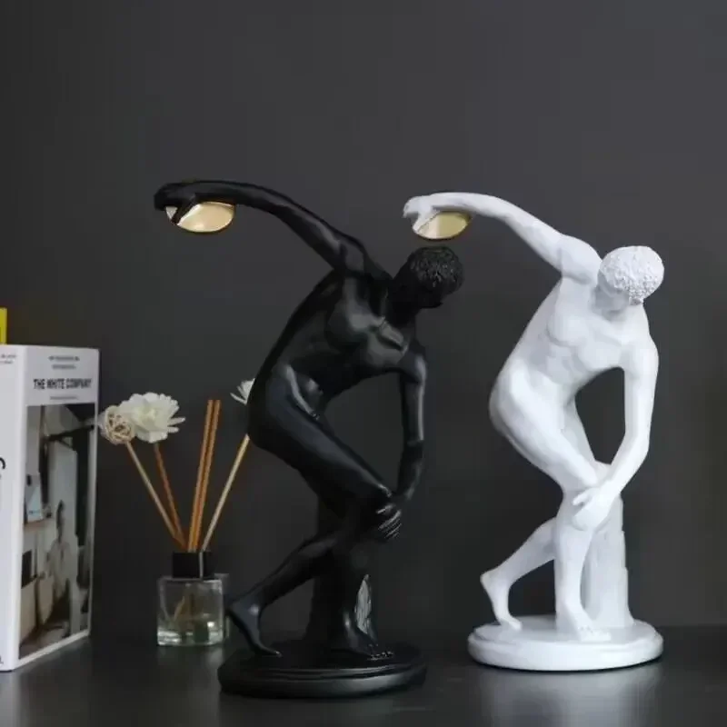 

Nordic Creative Discus Thrower Character Resin Ornaments Home Room Cabinet Figurines Decoration Study Room Sculpture Accessories